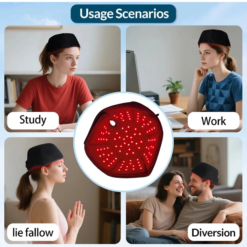 Red and Infrared LEDs Light Therapy Cap
