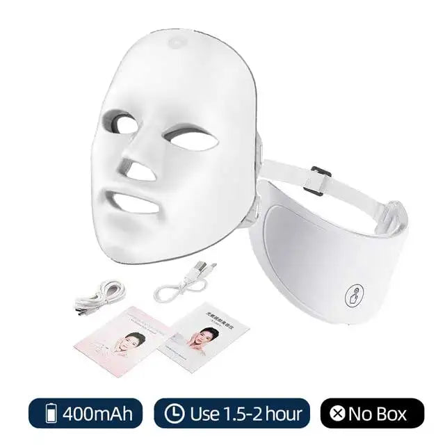 7 Colors Led Facial Mask With Neck Extend