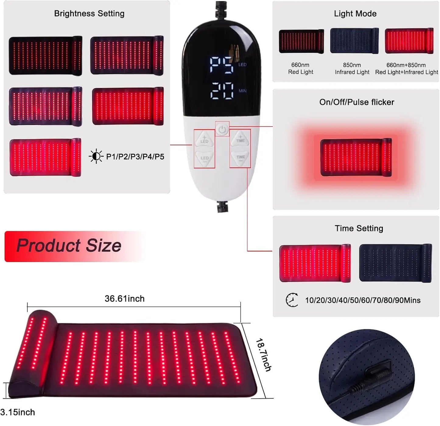 Red Light Therapy Massage Mat