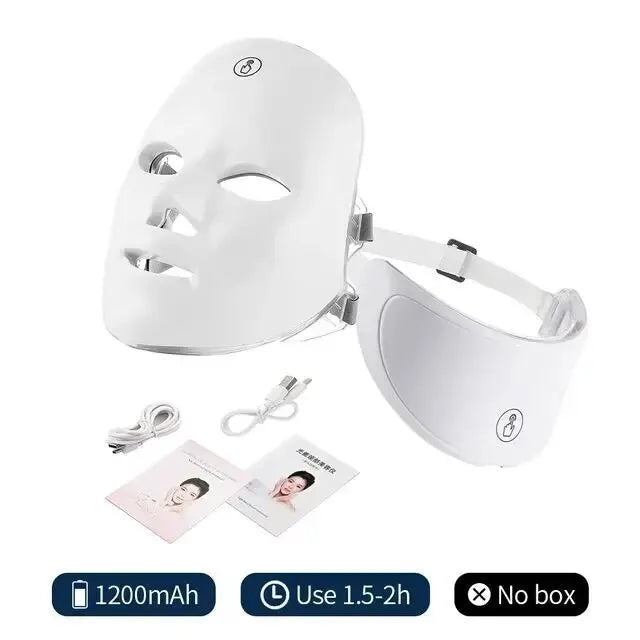 7 Colors Led Facial Mask With Neck Extend