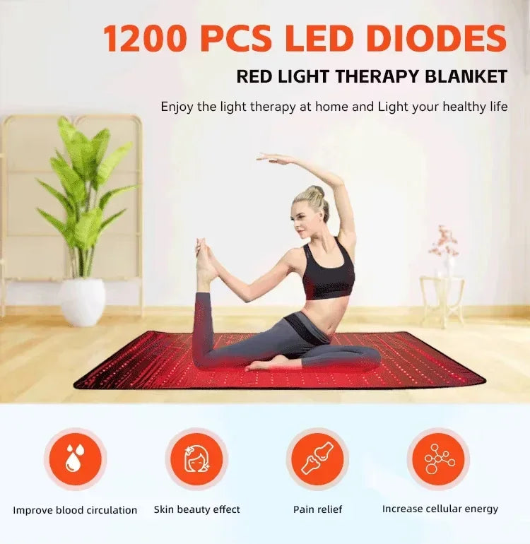LED Red Light Therapy Yoga Mat