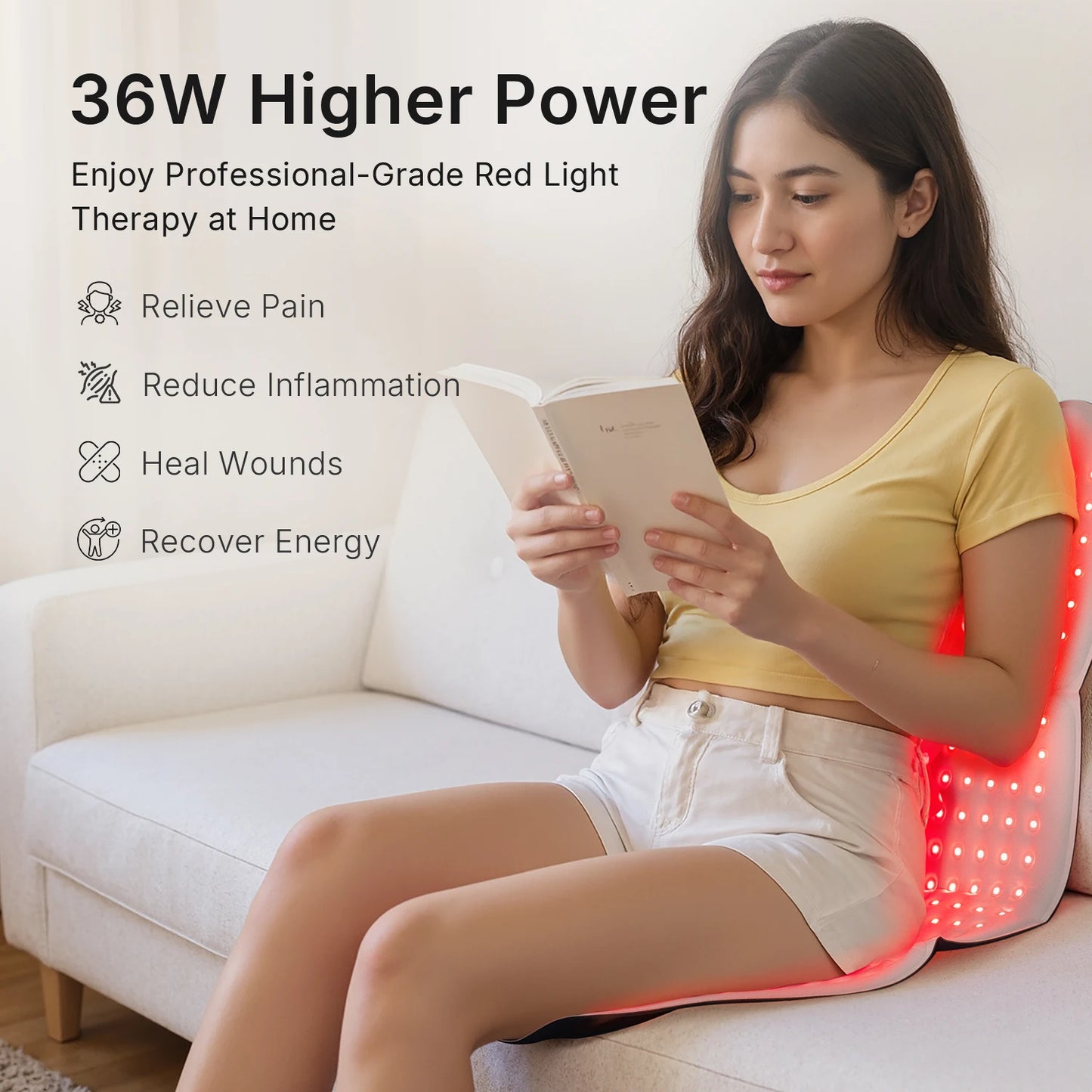 Red Light Therapy Pad 660nm 850nm for Body Pain Relief