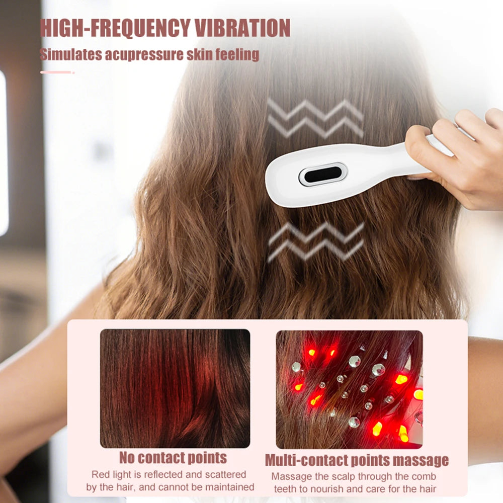 Electric Blue & Red Light Therapy Head Massager Comb