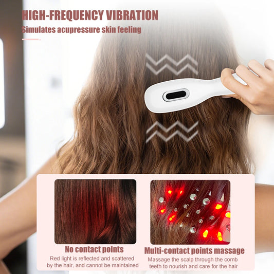 Electric Blue & Red Light Therapy Head Massager Comb