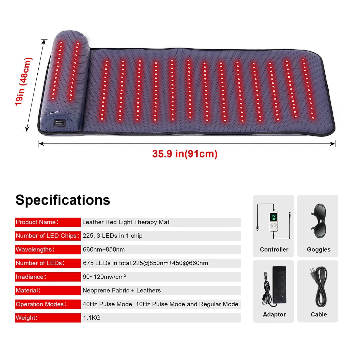 Red Light Therapy Massage Mat