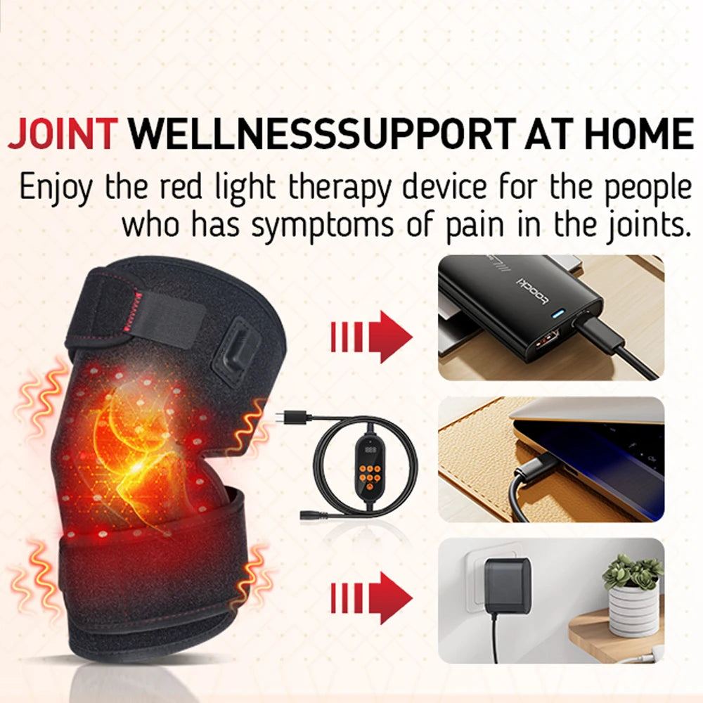 Astarexin Red Infrared Light Therapy Pad 660nm 850nm Red Light Heating Pain Relief Knee Brace Elbow Shoulder Wrap Mas Massager