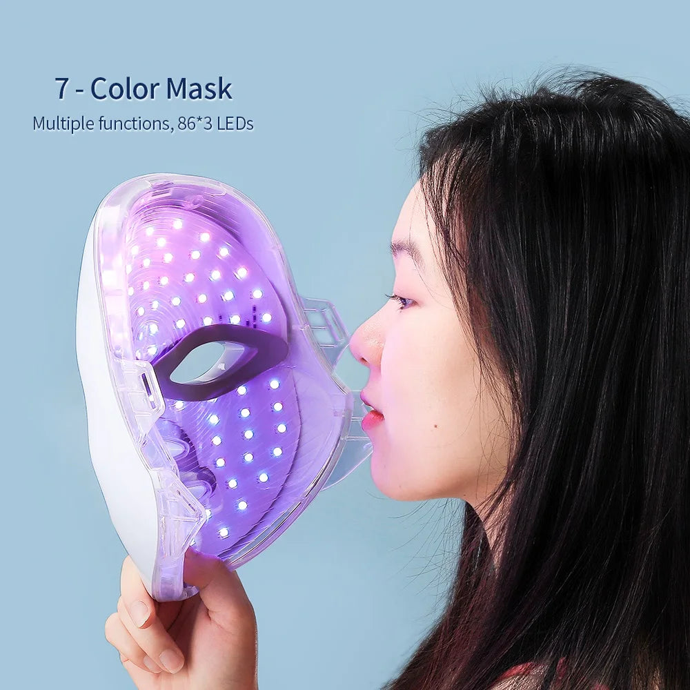 7 Colors Led Facial Mask With Neck Extend