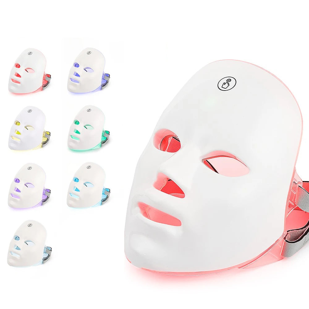 7 Colors Led Facial Mask With Neck Extend